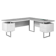 MONARCH SPECIALTIES Computer Desk, Home Office, Corner, Storage Drawers, 70"L, L Shape, Work, Laptop, Metal, Grey I 7307